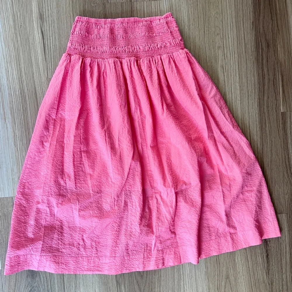 AYR The Triple Threat Skirt Size S AGUA FRESCA (Pink) Crinkle Cotton